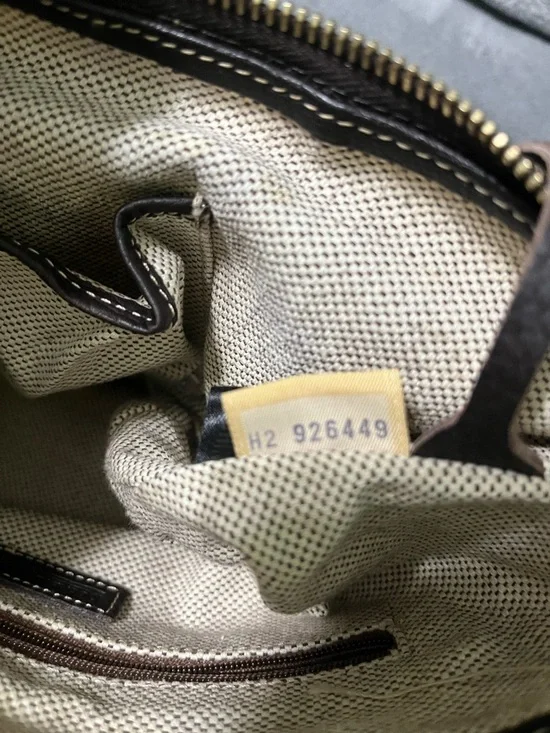 Dooney & Bourke Brown Logo Canvas Shoulder Bag with Dark Brown Trim - Picture 12 of 16